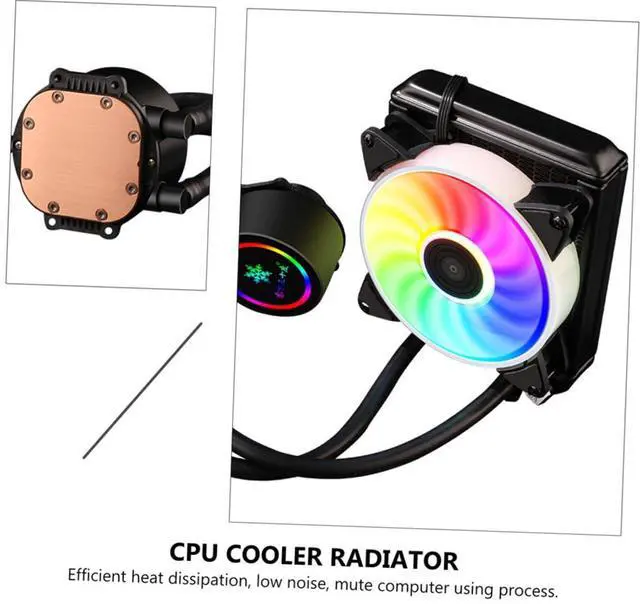 Alt view image 3 of 7 - Gatuida Professional Water-Cooled CPU Radiator with 120mm RGB Fan, Silent Liquid Cooler for Gaming Desktop