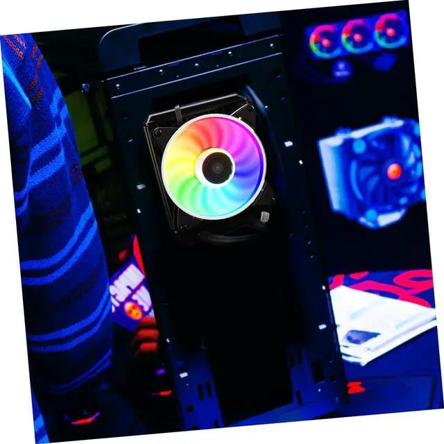 Alt view image 6 of 7 - Gatuida Professional Water-Cooled CPU Radiator with 120mm RGB Fan, Silent Liquid Cooler for Gaming Desktop