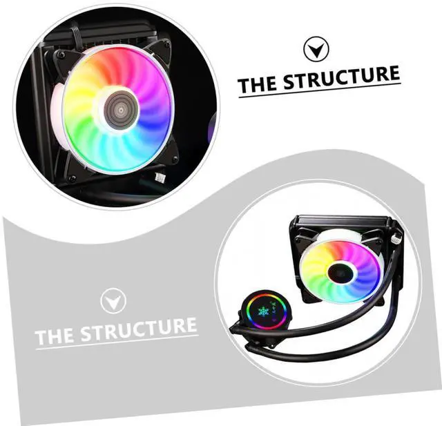 Alt view image 7 of 7 - Gatuida Professional Water-Cooled CPU Radiator with 120mm RGB Fan, Silent Liquid Cooler for Gaming Desktop