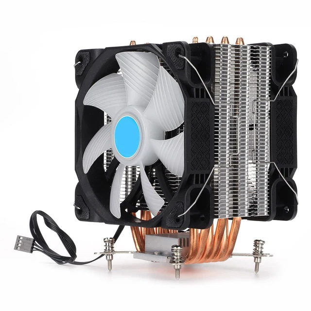 Alt view image 2 of 7 - CPU Cooler Efficient Fast Heat Dissipation Six Heat Pipes Dual Fans Sink for Desktop Computers ABSAluminumBrass