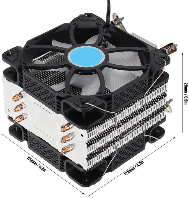 Alt view image 4 of 7 - CPU Cooler Efficient Fast Heat Dissipation Six Heat Pipes Dual Fans Sink for Desktop Computers ABSAluminumBrass