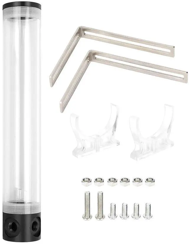 Main image of Acrylic Cylindrical Water Cooling Tank, CPU Liquid Cooler Reservoir with 4 G1/4 Thread Ports, High - Capacity PC Water Cooling Kit for Custom Loop Builds