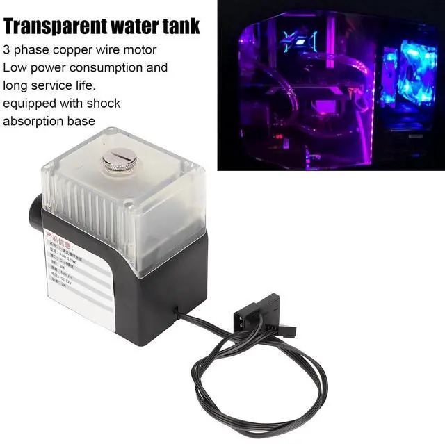 Alt view image 2 of 7 - Generic Computer Water Pump Temperature Display 3 Meters Pump Head for Custom Water Cooled PCs (Black)