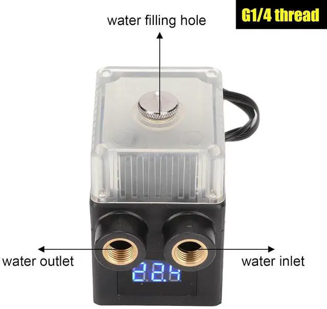 Alt view image 3 of 7 - Generic Computer Water Pump Temperature Display 3 Meters Pump Head for Custom Water Cooled PCs (Black)