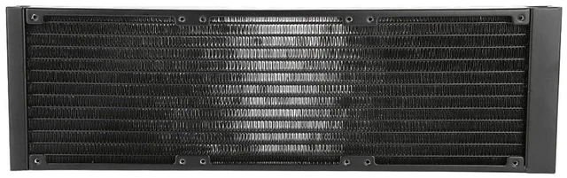 Alt view image 2 of 7 - 12 Tubes PC Heat Exchanger, Computer Water Cooling Tube with G1/4 Thread, Built - in Water Separator for CPU Cooling System, Red Copper Fin and Brass Tank for Desktop (360mm)