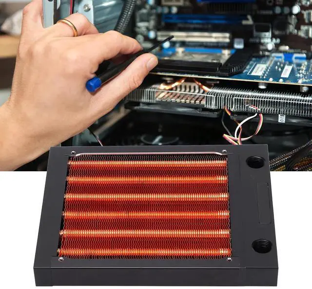Alt view image 7 of 7 - CPU Liquid Cooler, Water Cooling Radiator with Multiple Copper Pipes, High Durability 120mm 240mm 360mm Radiator for Computer Heat Dissipation, Compact Design for Tight (120mm)