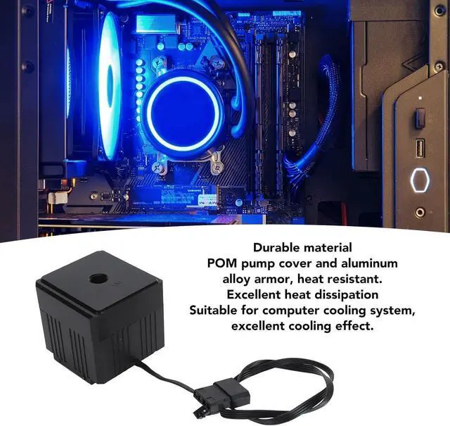 Alt view image 4 of 7 - 12V 5W Computer Water Cooling Pump 650LH Silent Operation PWM Control Metal Armor POM Cover for PC Enthusiasts