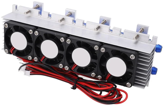 Alt view image 4 of 7 - Garosa 12V 4 Chip Thermoelectric Cooler, Air Cooling Device with Water Heat Dissipation for Small Space Cooling and Semiconductor Refrigeration Applications