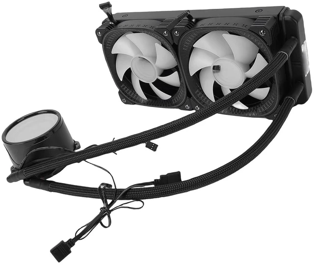 Alt view image 7 of 7 - CPU Cooler, 2.2 Inch LCD Temperature Display Dual PWM Fans Liquid CPU Cooler, ARGB Liquid with 240mm Radiator for LGA and AM4 AM5 Sockets (Black)