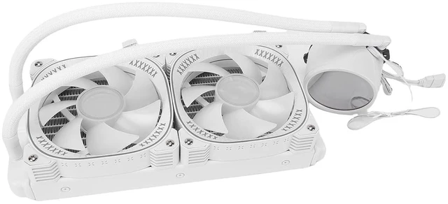Alt view image 6 of 7 - Zunate ARGB Liquid CPU Cooler with 2.2 Inch LCD Display, Supports AM4 AM5 Sockets, 240mm Radiator, Dual PWM Fans, ARGB Light Sync, Leak Proof Technology (White)