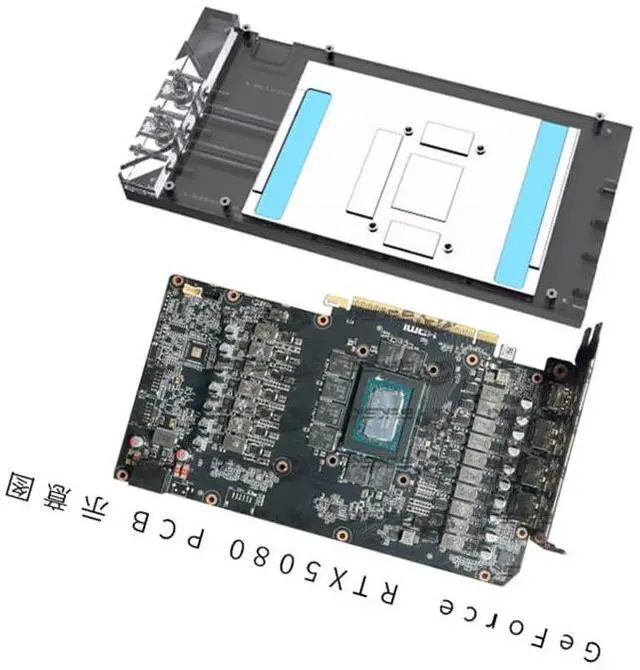 Alt view image 3 of 6 - Copper GPU Water Cooling Block GPU Waterblock for Zotac RTX 5080 AMP Extreme, for Zotac RTX 5070TI AMP Extreme INFINITYC