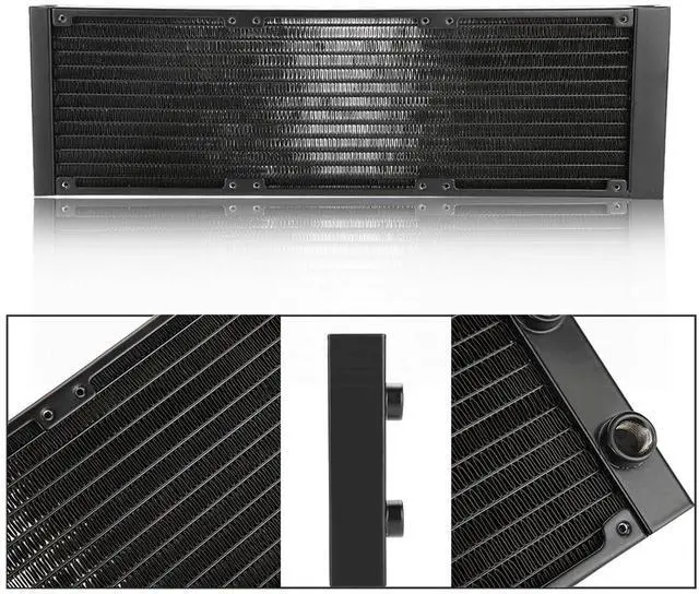 Alt view image 3 of 7 - PC Heat Exchanger G1 / 4 Thread, 12 Tubes Water Cooler with Built - in Water Separator for Enhanced Heat Dissipation and Durability, Ideal for Computer Water Cooling (360mm)
