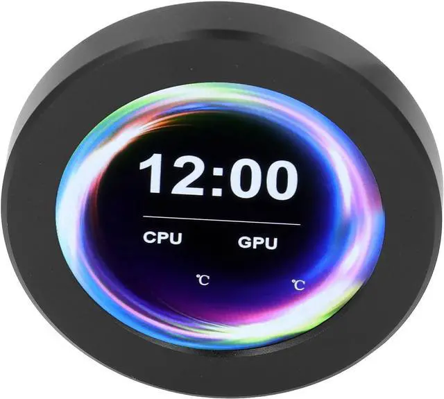 Alt view image 2 of 7 - Jiawu CPU GPU Cooler Round LCD Display, 2.1in AIO Computer Temp Monitor for Water Cooling Systems, PC Sensor Panel, Computer Accessories, PC Parts, Black