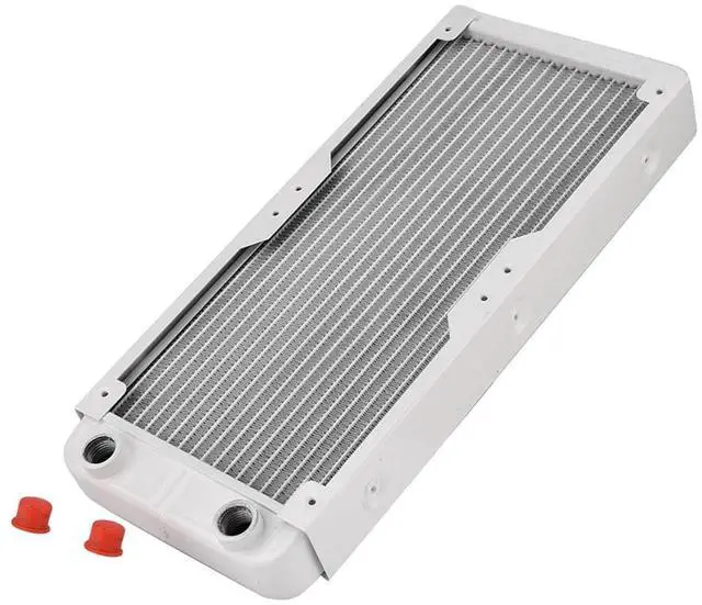Alt view image 4 of 7 - Aluminum Radiator Heat Sink, Water Cooling Radiator Liquid Heat Exchanger, White Computer Liquid Cooler with G1/4 Port for PC 3D Printer LED Beauty Equipment (240mm)
