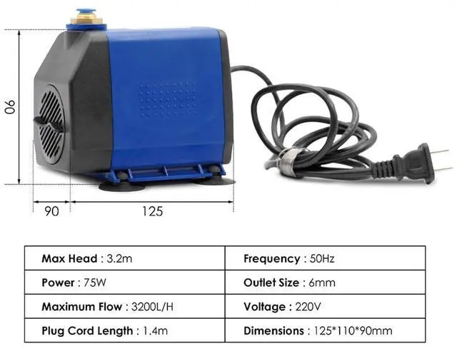 Alt view image 6 of 7 - 0.8KW ER11 Water Cooled Spindle Kit 800W Water Cooled Spindle and 1.5KW Inverter 75W Water Pump 65mm Bracket