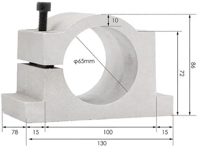 Alt view image 5 of 7 - 0.8KW ER11 Water Cooled Spindle Kit 800W Water Cooled Spindle and 1.5KW Inverter 75W Water Pump 65mm Bracket