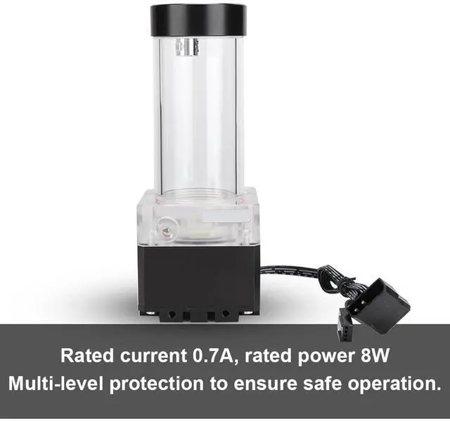 Alt view image 5 of 7 - Gearwell Water Pump, PC Liquid Cooling Pump Reservoir, FS6PD-17 Aluminium Anode Computer Cooler with PMMA POM Design, Integrated PC Water Cooling Pump System for Desktop PC (Black)