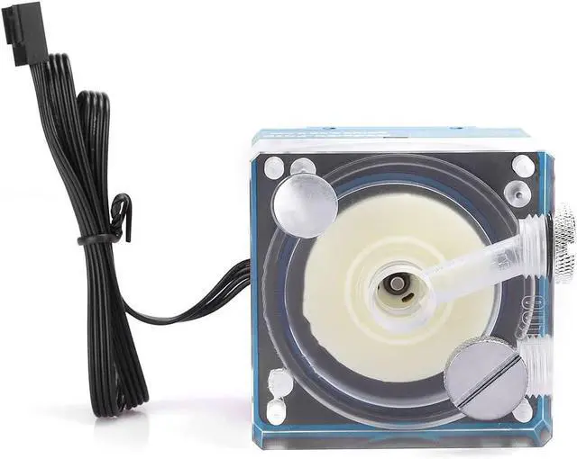 Alt view image 5 of 7 - Water Cooling Pump UltraQuiet Acrylic Aluminum Heat Sink for PWM Speed Control, Black Computer Accessory for Water Cooling System (Blue)