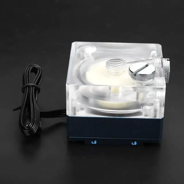 Alt view image 7 of 7 - Water Cooling Pump UltraQuiet Acrylic Aluminum Heat Sink for PWM Speed Control, Black Computer Accessory for Water Cooling System (Blue)