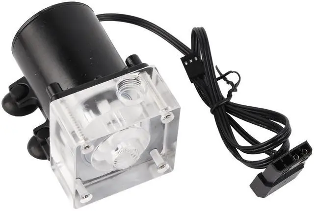 Alt view image 6 of 7 - Noiseless CPU Water Cooling Pump, Mini Water Pump for PC Refit, G1/4 Thread Quiet Liquid Cooling System with 4 Pin Power Connector for Desktop Computer CPU