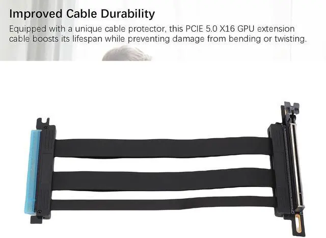 Alt view image 3 of 7 - PCIe 5.0 X16 GPU Extension Cable Efficient Riser Cable 128 Gbps for Water Cooling Systems for Extreme Games PC ABS Case 1 Pcs (20 cm)