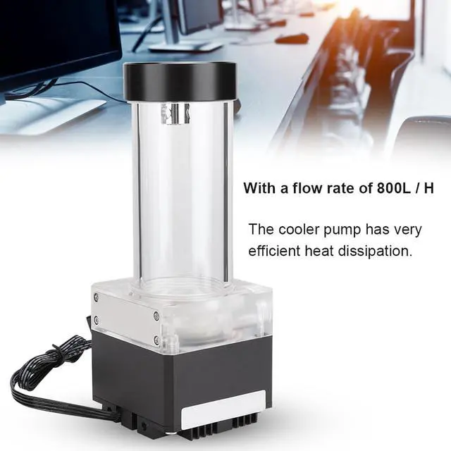 Alt view image 7 of 7 - Gearwell Water Pump, PC Liquid Cooling Pump Reservoir, FS6PD-17 Aluminium Anode Computer Cooler with PMMA POM Design, Integrated PC Water Cooling Pump System for Desktop PC (Black)