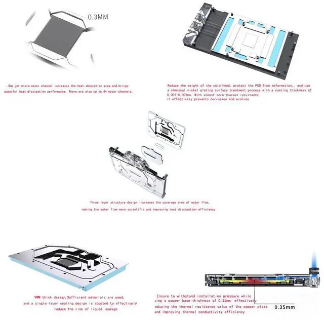 Alt view image 5 of 6 - Copper GPU Water Cooling Block GPU Waterblock for Asus RTX5090 RTX5090Ti RTX5080 RTX5080Ti RTX5070 RTX5070Ti RTX5060 RTX5060Ti (for Asus TUF Gaming GeForce RTX 5090 D 32GB GDDR7)