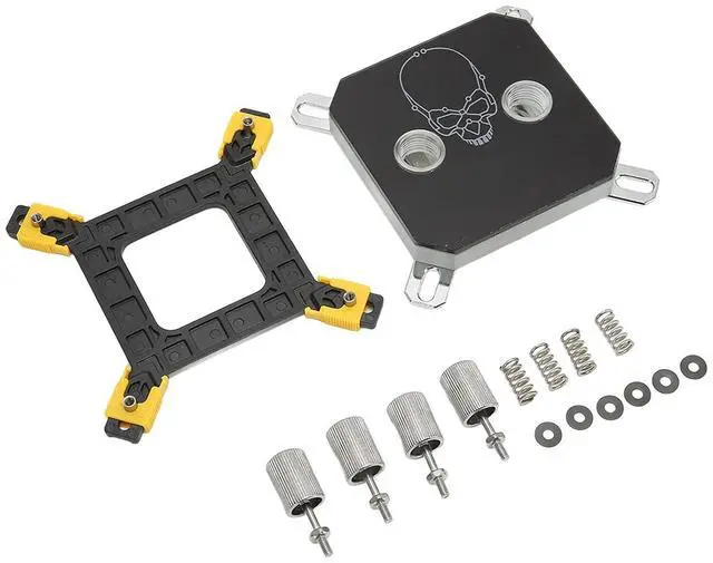 Alt view image 4 of 7 - CPU Water Block G1/4 Thread, Copper Acrylic Electroplating Cooling Block, Accurate Hole Positions for Easy Installation, PC CPU Water Cooling Block with Base Screws