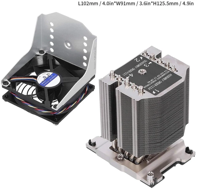 Alt view image 7 of 7 - Cryfokt SNKP0070APS4 LGA 3647-0 4U CPU Radiator Heat Sink for X11 Purley Computer Supplies Metal Fan 53.26CFM Maximum for Tower Server