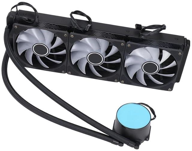 Alt view image 3 of 7 - KIMISS CPU Radiator Fan Cooler PWM Control 360mm Liquid Cooling System for LGA 1700 1200 115X, RGB Lights, Triple Fan Setup