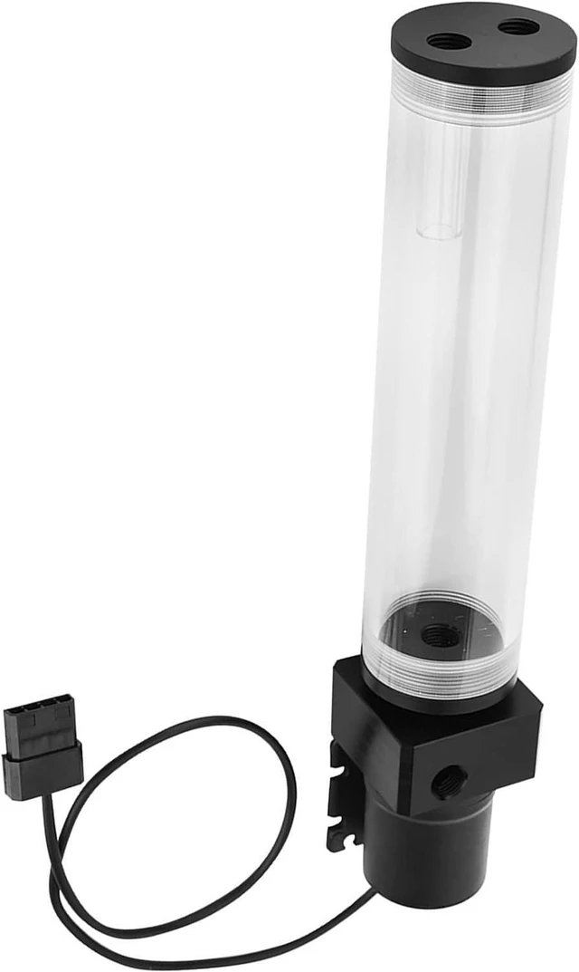 Alt view image 5 of 7 - DIY Water Cooling Acrylic Cylinder Reservoir 19W Pump G1/4 For PC Computer, Durable HeatResistant Tank For Enthusiasts, Thick Wall Design (210mm)