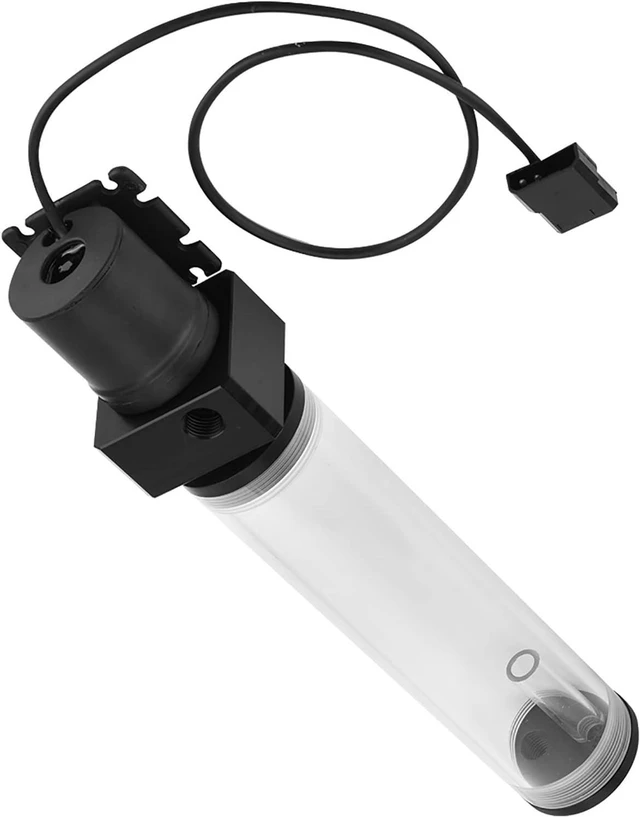 Alt view image 7 of 7 - DIY Water Cooling Acrylic Cylinder Reservoir 19W Pump G1/4 For PC Computer, Durable HeatResistant Tank For Enthusiasts, Thick Wall Design (210mm)