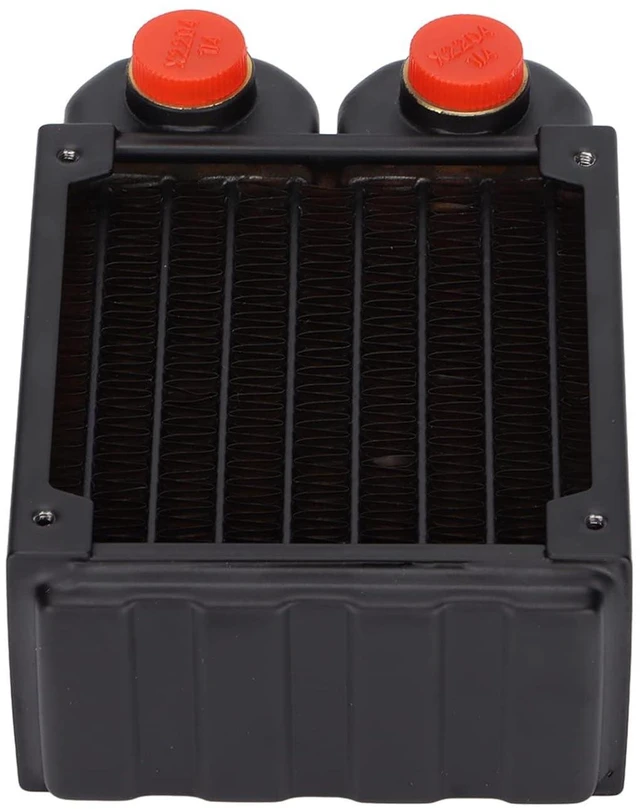 Alt view image 5 of 7 - ASHATA Copper Cooling Radiator Efficient Copper Fin Water Cooled 45mm Radiator for PC Liquid Cooling, Free Screws, Suitable for 8cm Fan Installation