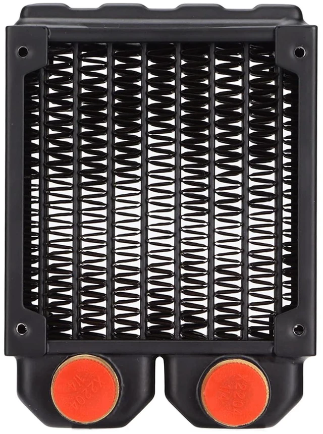 Alt view image 2 of 7 - ASHATA Copper Cooling Radiator Efficient Copper Fin Water Cooled 45mm Radiator for PC Liquid Cooling, Free Screws, Suitable for 8cm Fan Installation