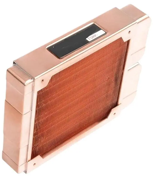 Alt view image 2 of 4 - All Copper Computer Water Cooler Row Industrial Cooling Row Double-Layer Round Tube Thread. TSRP-ZT-120TG