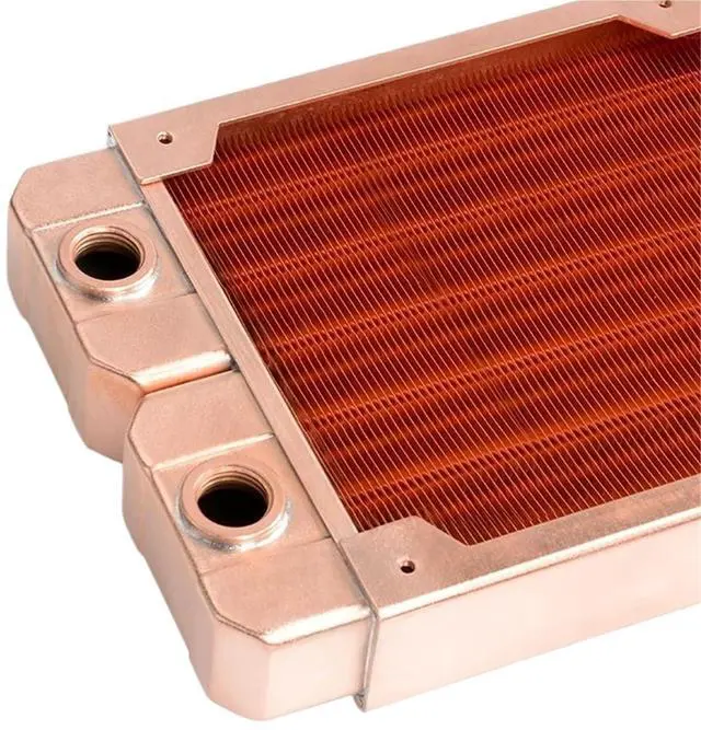 Alt view image 4 of 4 - All Copper Computer Water Cooler Row Industrial Cooling Row Double-Layer Round Tube Thread. TSRP-ZT-120TG
