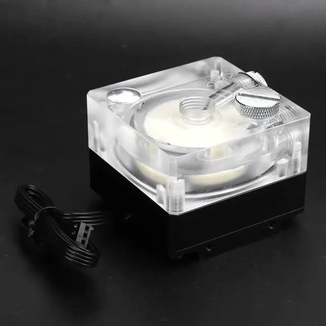 Alt view image 5 of 7 - SUNGOOYUE SCP67B Water Cooling Pump, PWM Speed Control 2600RPM, G1/4 Thread, Acrylic and Aluminum Construction, 12V for PC Gaming (Black)