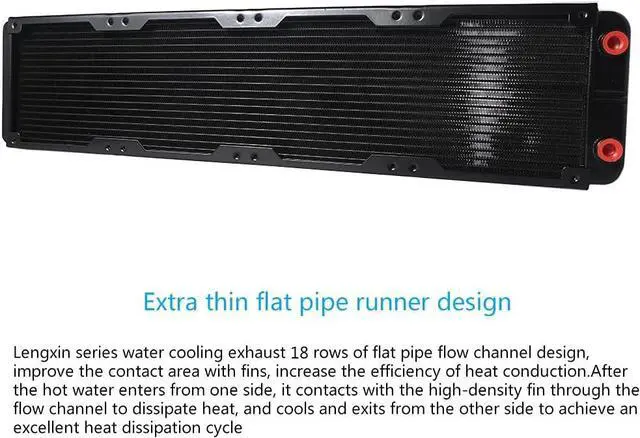 Alt view image 3 of 5 - 480mm 18 Tube Computer Water Cooling Radiator G1/4 Female Thread Heat Dissipation for Computer PC CPU Water Cool