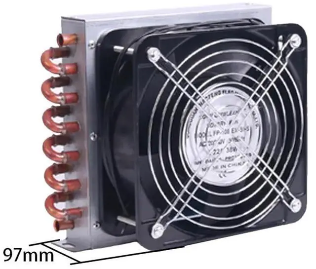 Alt view image 2 of 2 - Shell Condenser Radiator Refrigerator Freezer air-Cooled Water-Cooled Aluminum fin and Copper Tube Heat Exchanger(C)