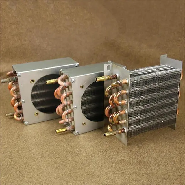 Alt view image 3 of 6 - Radiator Condenser Refrigerator Freezer air-Cooled Water-Cooled Aluminum fin and Copper Tube Heat Exchanger with Fan(A)