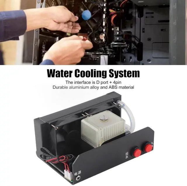 Alt view image 3 of 7 - Dual Fan Liquid CPU Cooler, Threaded Pipe D Port 4pin Water Cooling Computer Radiator, 3000RPM Water Cooling Systems for PC Desktop