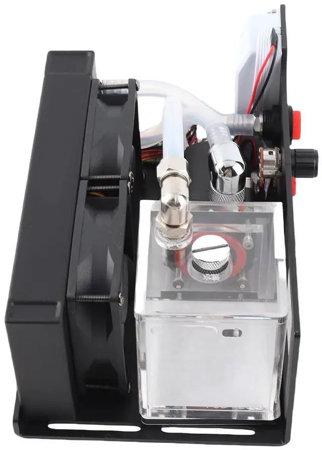 Alt view image 7 of 7 - Graphics Card Water Cooling Radiator, Aluminum Alloy Double Fan Cooler with Control Button, Efficient 600LH Pump for Gaming and Computer Setup