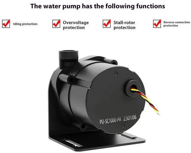 Alt view image 6 of 7 - Powerful Computer Water Cooling PC Water Cooling Pumping Heat Dissipation 1200L/H Speed Adjustable Building Pumping PU-S