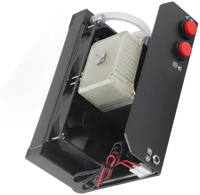 Alt view image 6 of 7 - Dual Fan Liquid CPU Cooler, Threaded Pipe D Port 4pin Water Cooling Computer Radiator, 3000RPM Water Cooling Systems for PC Desktop