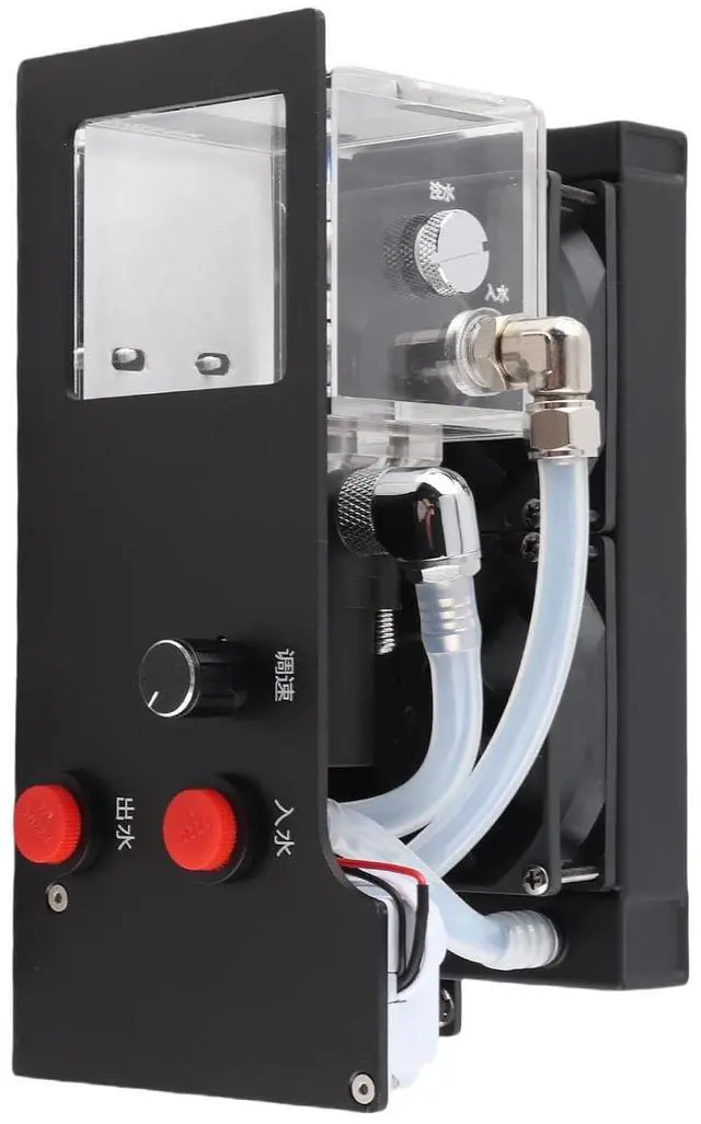 Alt view image 3 of 7 - Graphics Card Water Cooling Radiator, Aluminum Alloy Double Fan Cooler with Control Button, Efficient 600LH Pump for Gaming and Computer Setup
