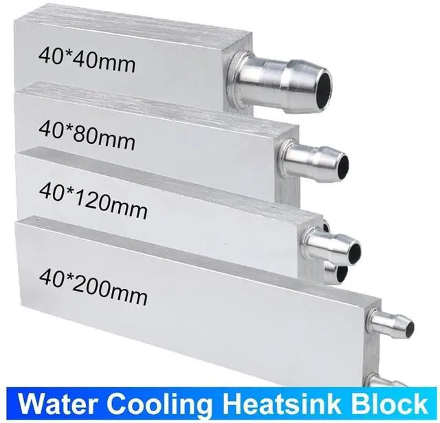 Alt view image 3 of 7 - Aluminum Water Cooling Block 1pc Water Cooling Heatsink Block Waterblock Liquid Cooler 40mm*40/80/120/200mm(40mmx80mm)