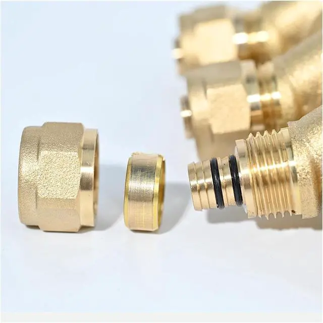 Alt view image 4 of 6 - G1"Modular Distribution Forged Brass Manifold with Shut-Off Valves for Domestic Water Systems,Radiant Heating and Cooling System(1pc 3ways)