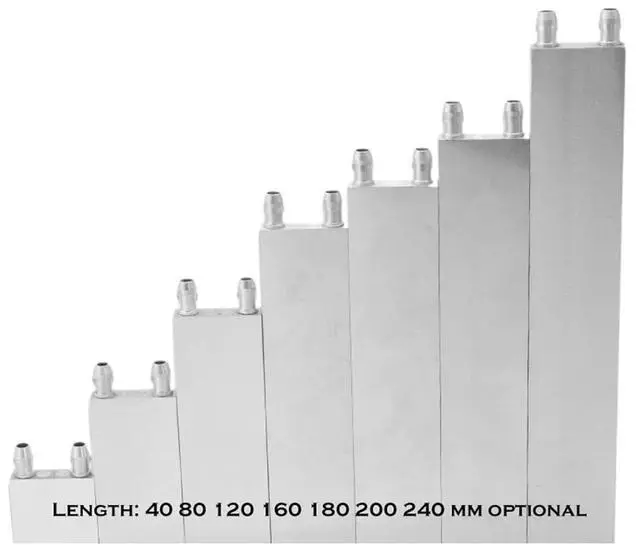 Alt view image 3 of 7 - Aluminum Water Cooling Block 1pc Aluminum CPU Radiator Cooler 30 40 80 120 160 200 240 250 300mm(40x80mm)