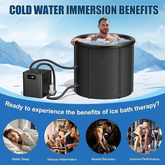 Alt view image 2 of 7 - 1/3HP Ice Bath Chiller for Cold Plunge Tub, Water Chiller with Filter Submersible Pump & Remote Control, for Home or Gym ICY Recovery and Outdoor Therapy