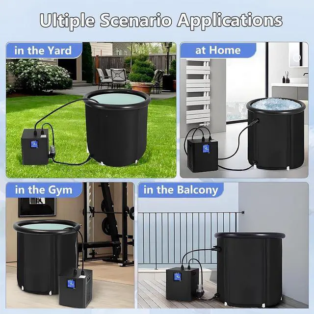 Alt view image 2 of 7 - Upgraded Ice Bath Chiller for Cold Plunge,600W 1/3 HP Ice Bath Chiller with Household Submersible Water Pump,External Filter, Ideal for Cold Bath Plunge Tub